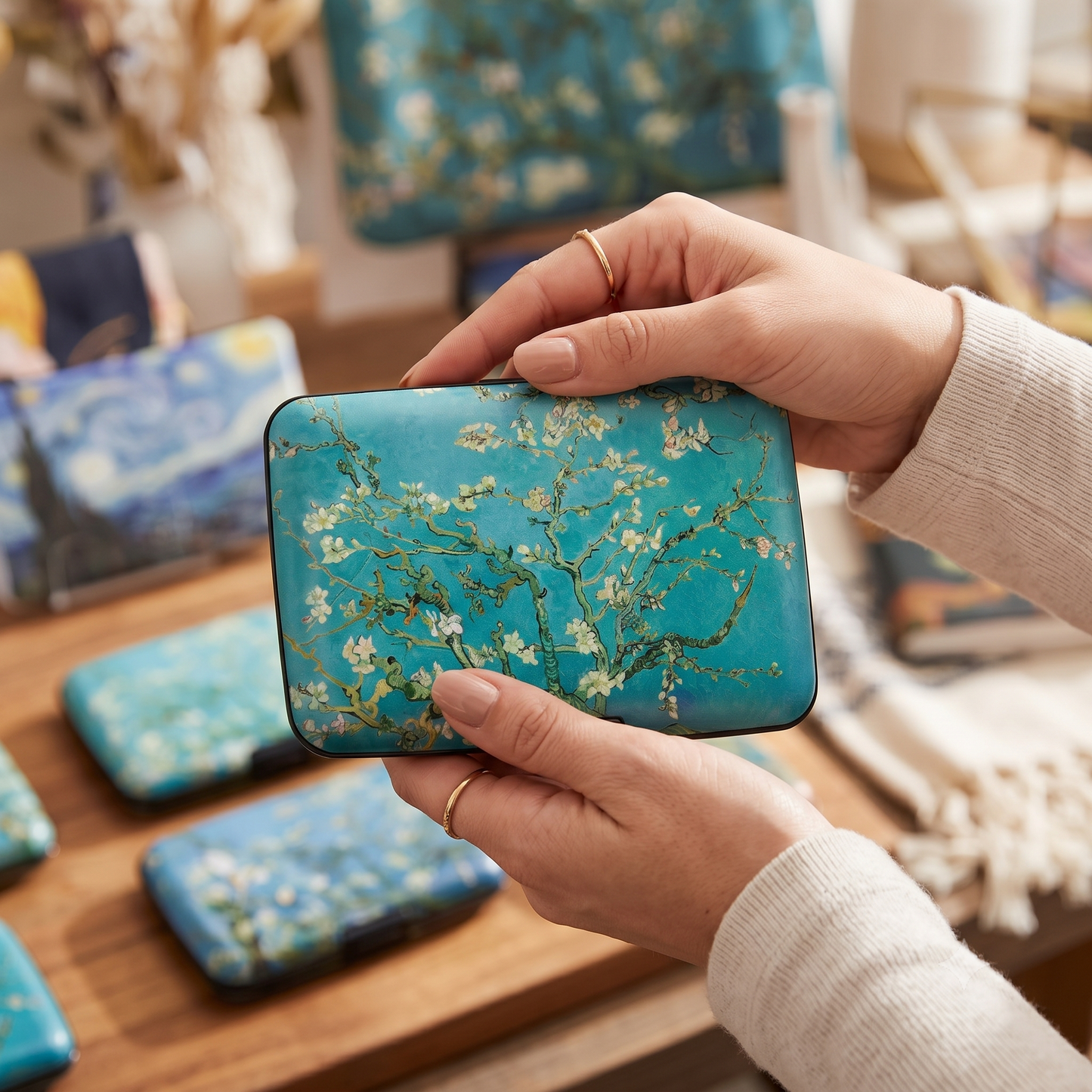Van Gogh Almond Blossom RFID armored wallet, alternate view