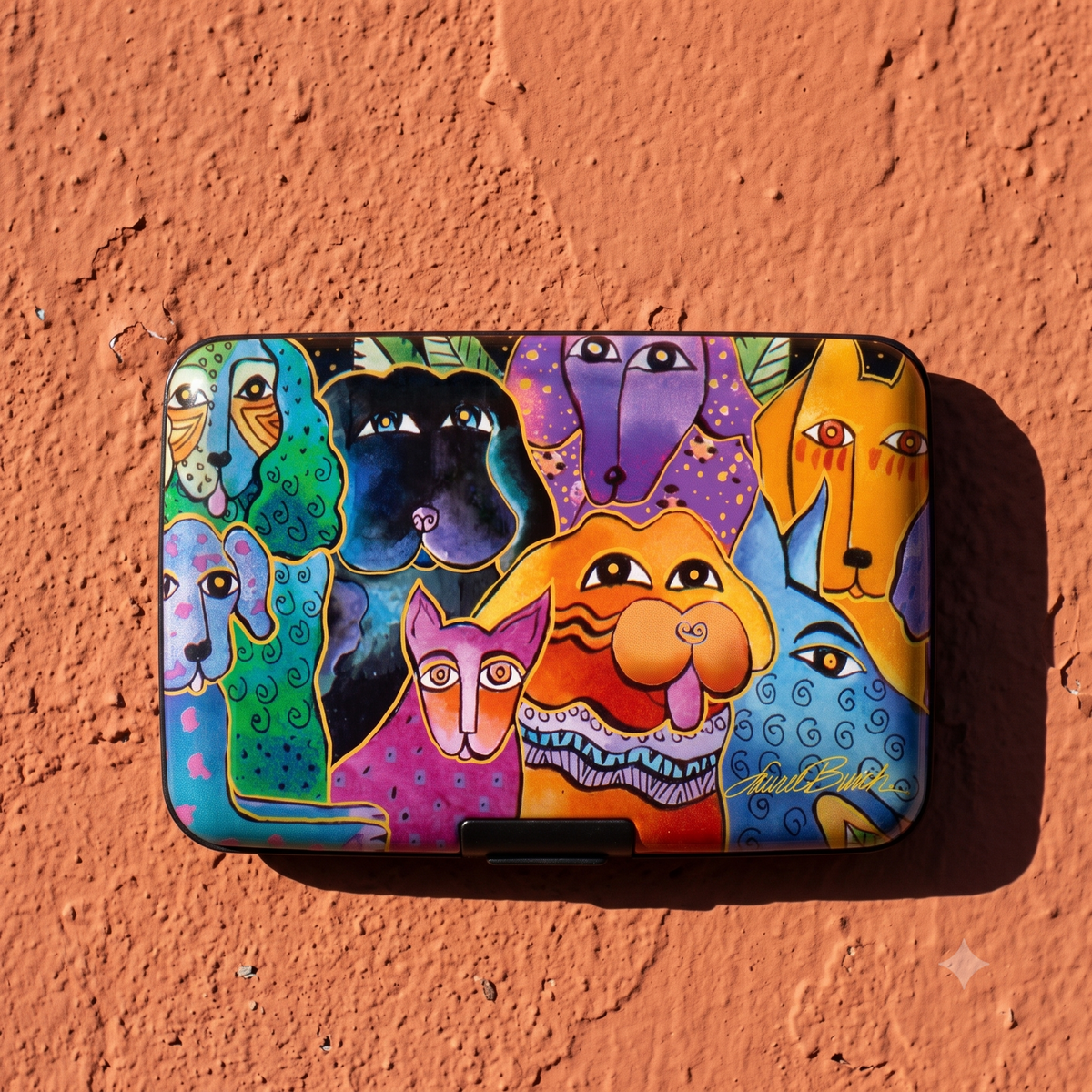Laurel Burch Dogs & Doggies RFID armored wallet, additional view