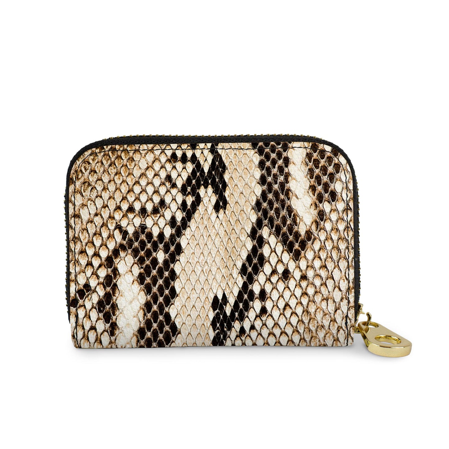 Snakeskin vegan leather RFID zipper wallet