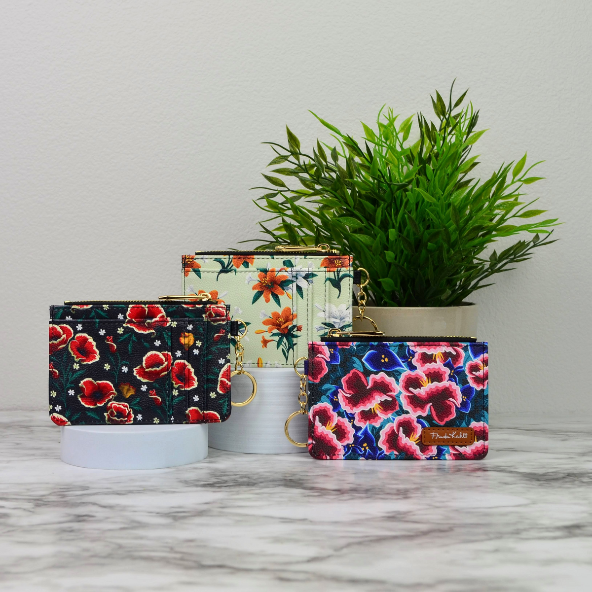 Frida Kahlo Poppies Keychain Wallet
