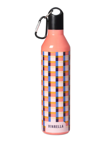 Gingham Pink Water Bottle Umbrella