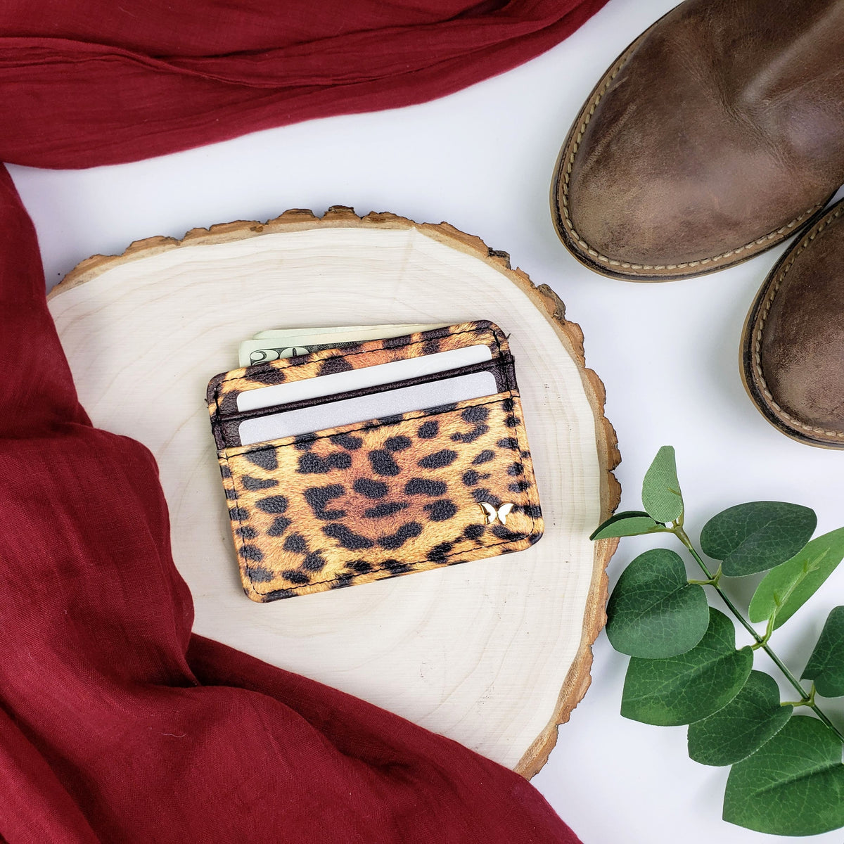 Leopard Print Slim Wallet
