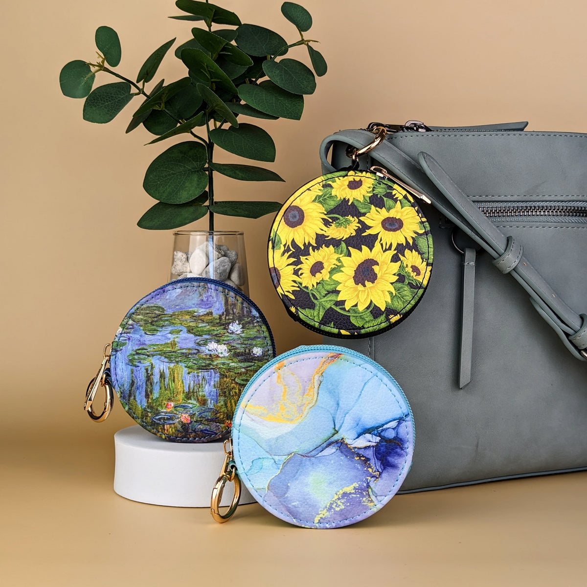 Monet Water Lilies Round Zipper Case