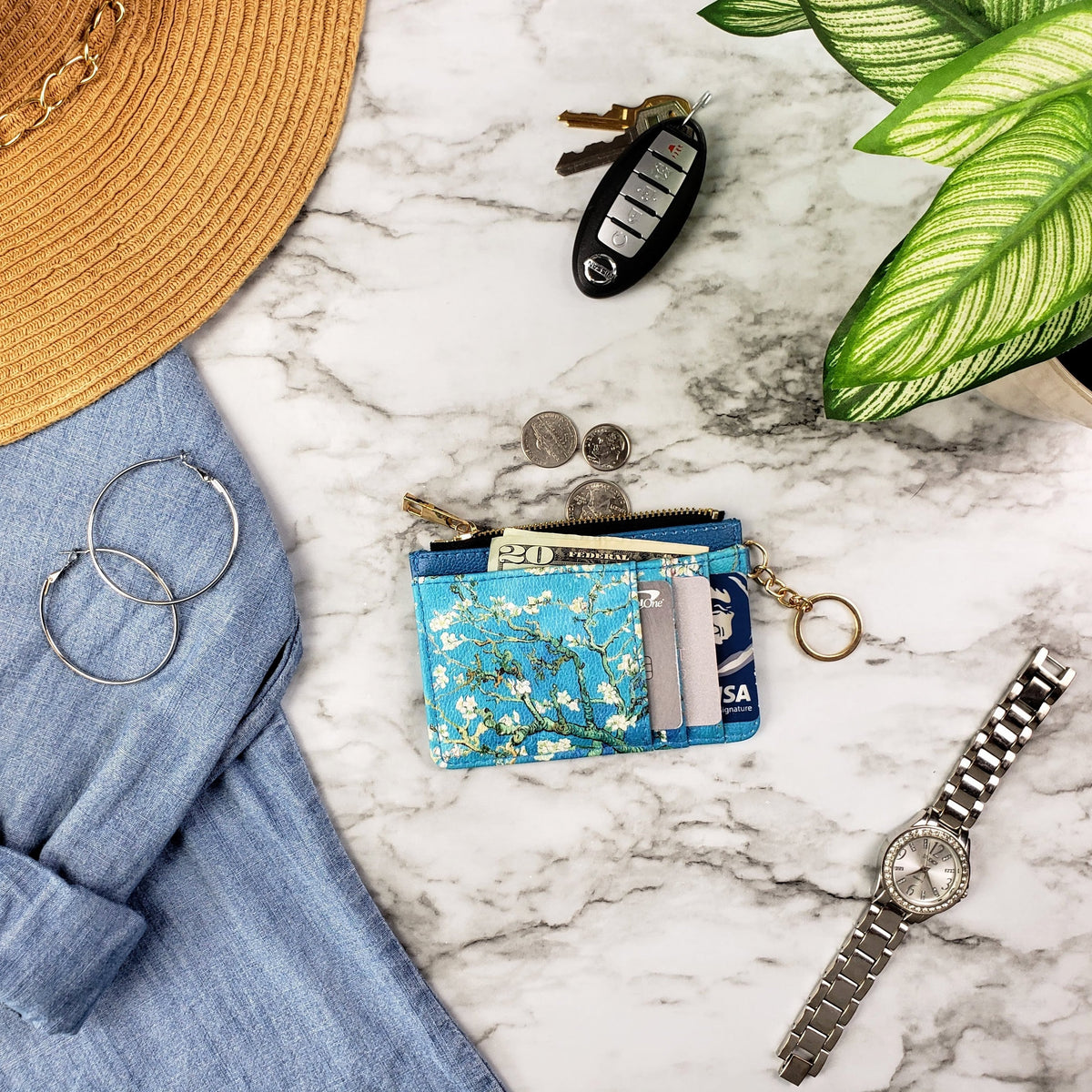Van Gogh Almond Blossom Keychain Wallet