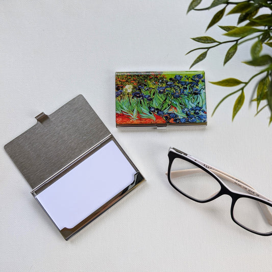Van Gogh Irises Stainless Steel Business Card Holder