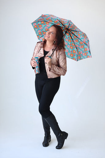 Teal Tango Bottle Umbrella