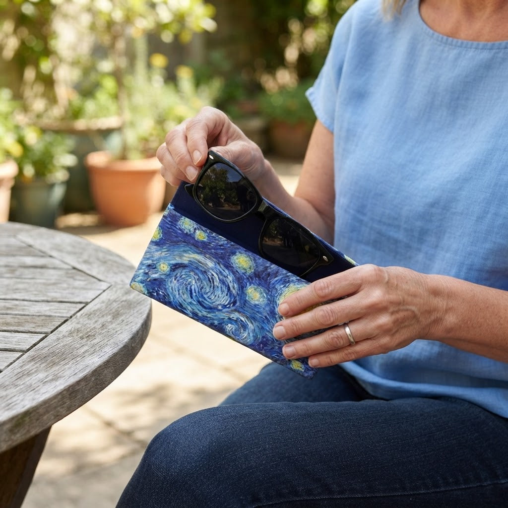 Van Gogh Starry Night eyeglass and sunglasses case