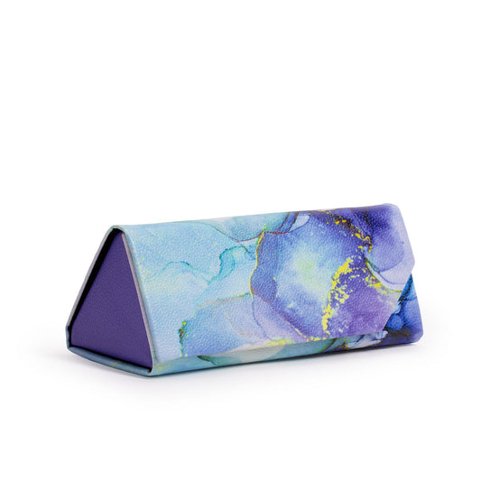 Blue marble eyeglass and sunglasses case