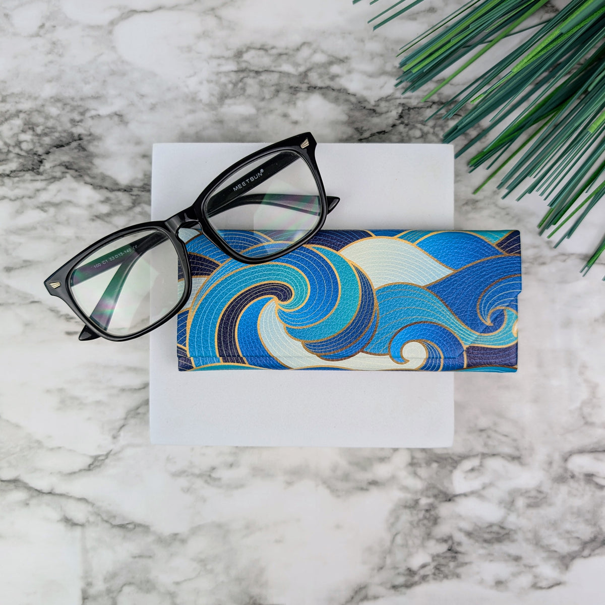 Enameled Wave Eyeglass & Sunglasses Case