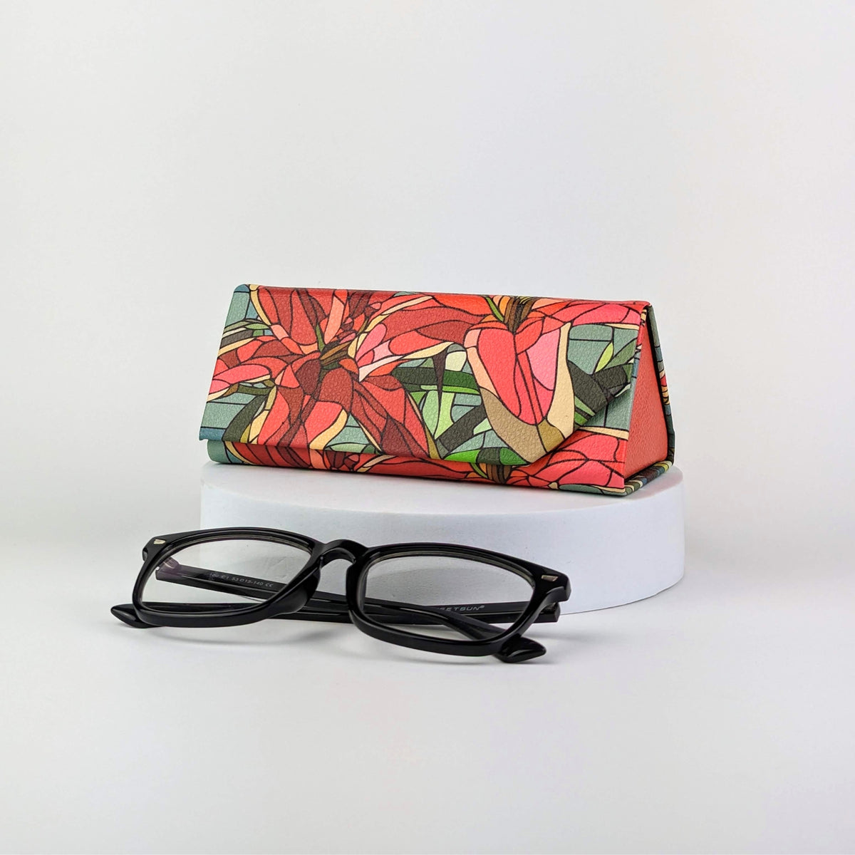 Art Glass Stargazer Lily Eyeglass & Sunglasses Case