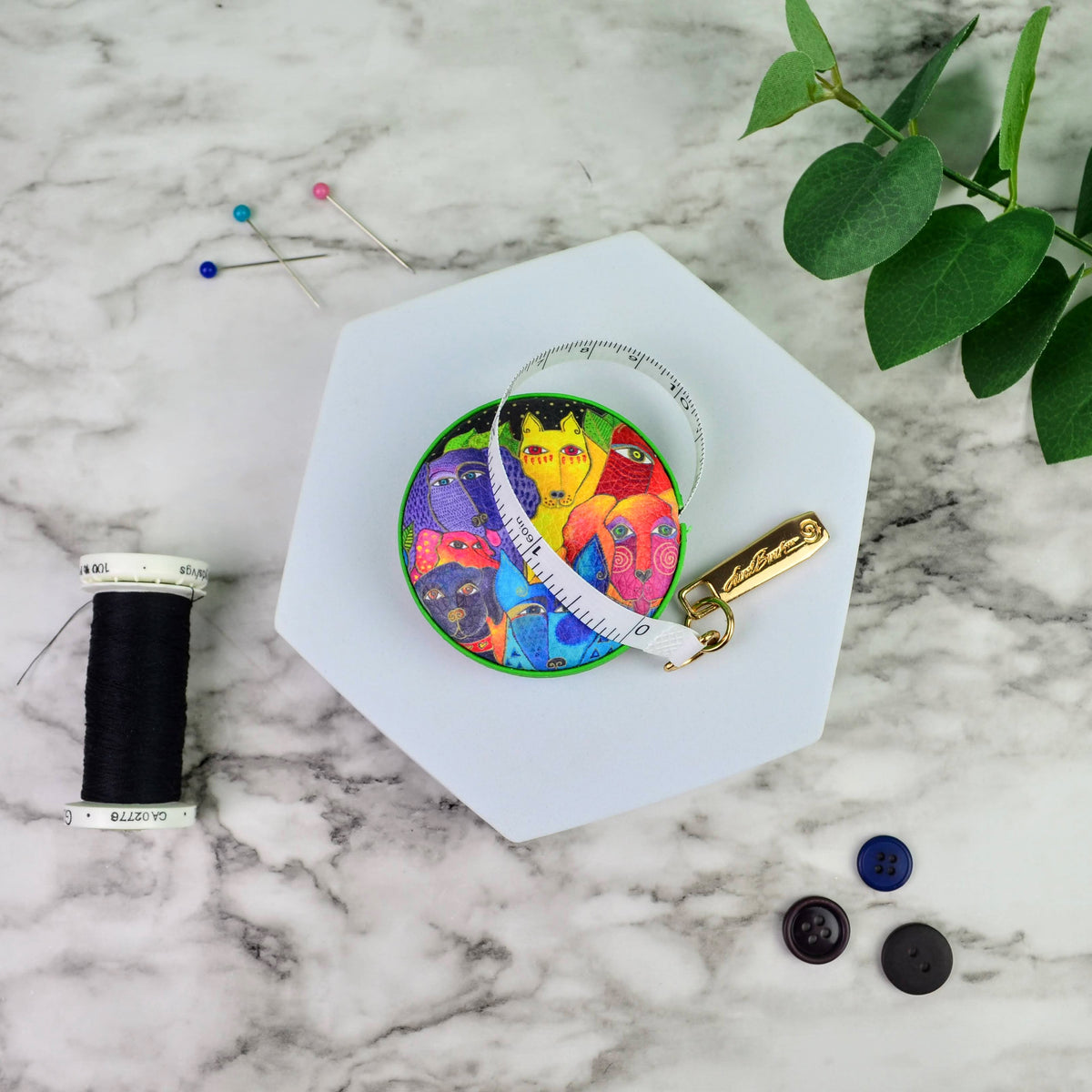 Laurel Burch Dogs & Doggies Tape Measure