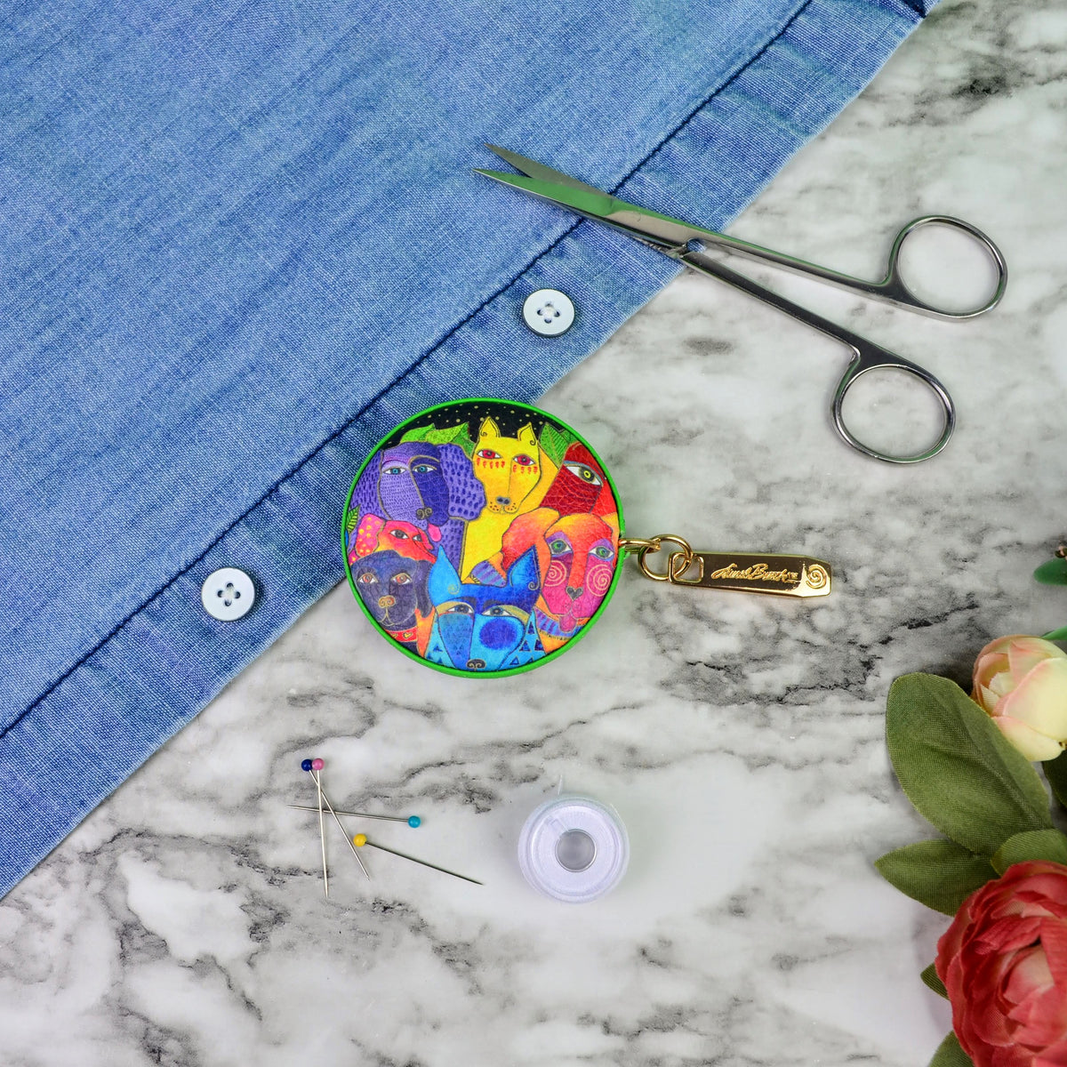 Laurel Burch Dogs & Doggies Tape Measure