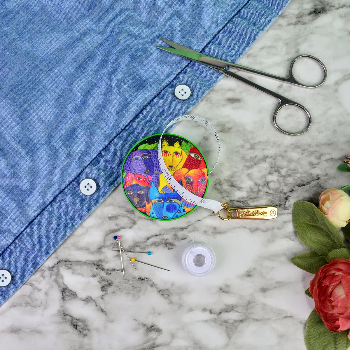 Laurel Burch Dogs & Doggies Tape Measure