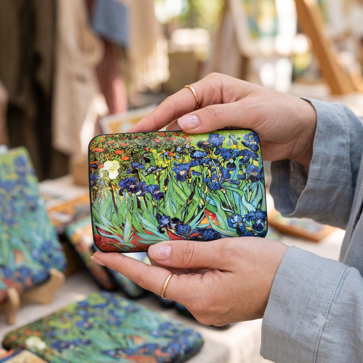 Van Gogh Irises RFID armored wallet