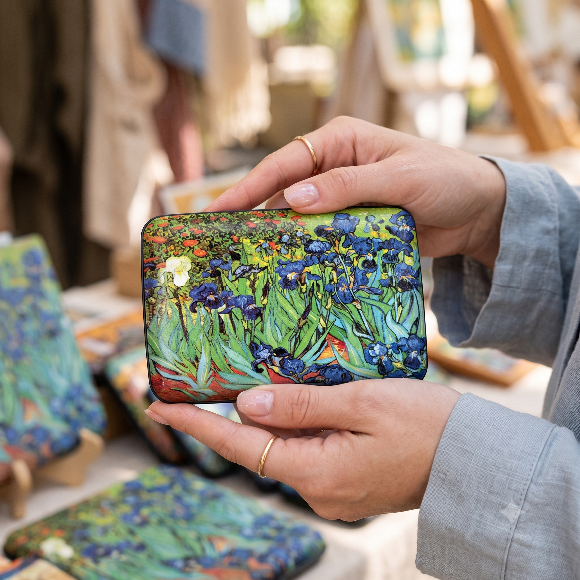 Van Gogh Irises RFID armored wallet