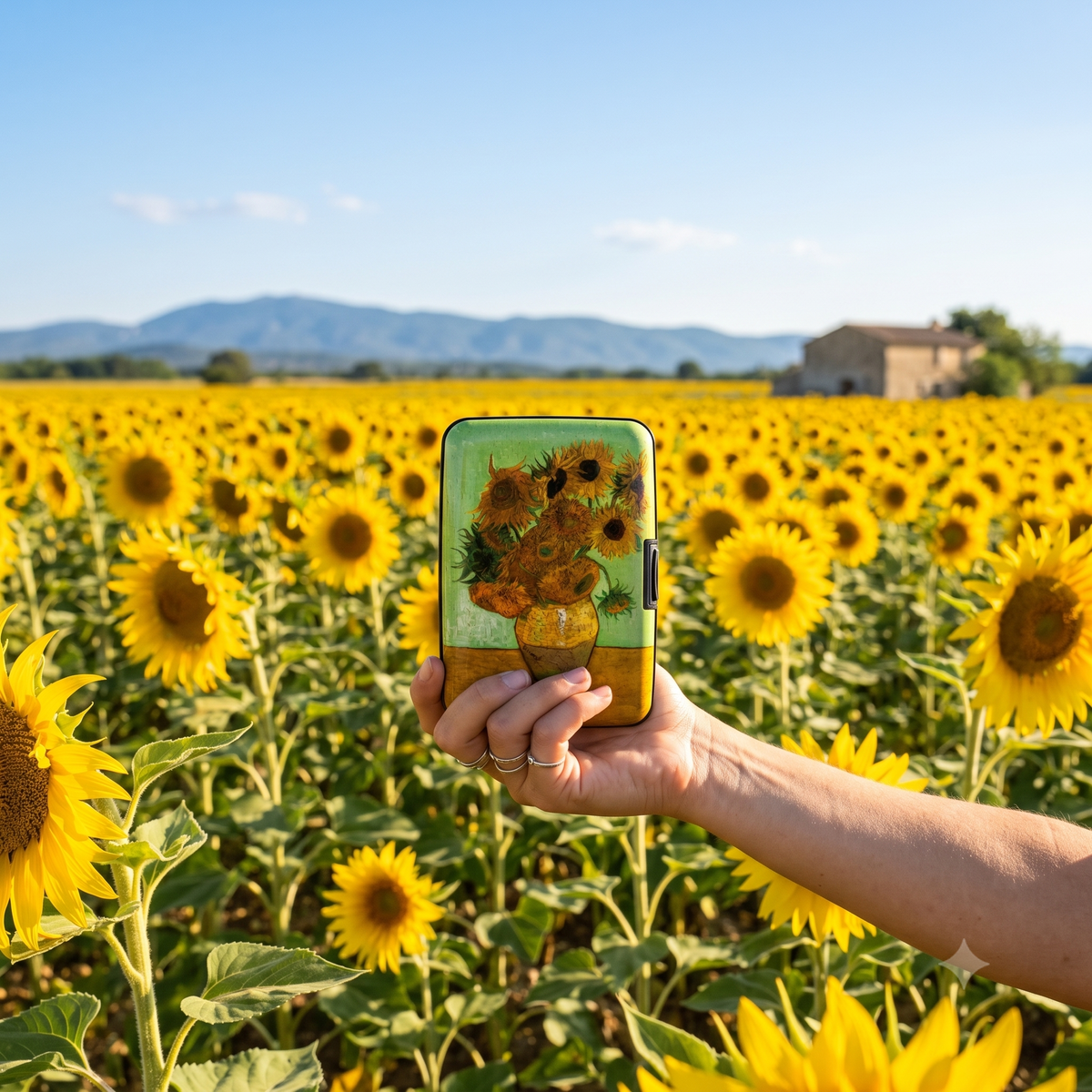 Van Gogh Sunflowers RFID armored wallet