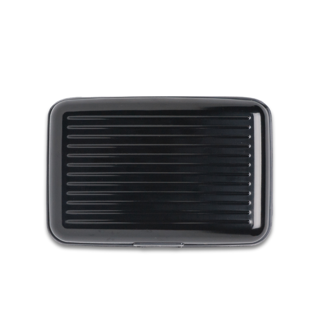 Black Solid RFID armored wallet