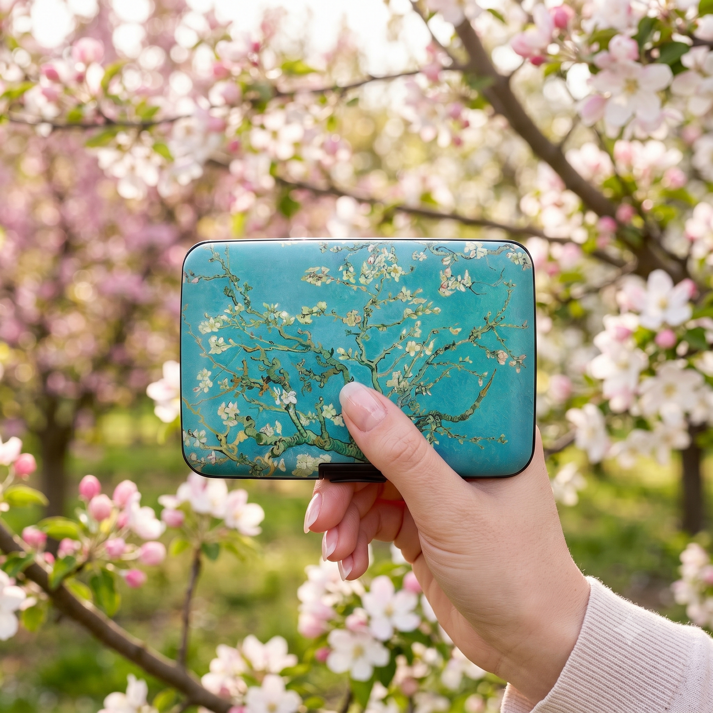 Van Gogh Almond Blossom RFID armored wallet