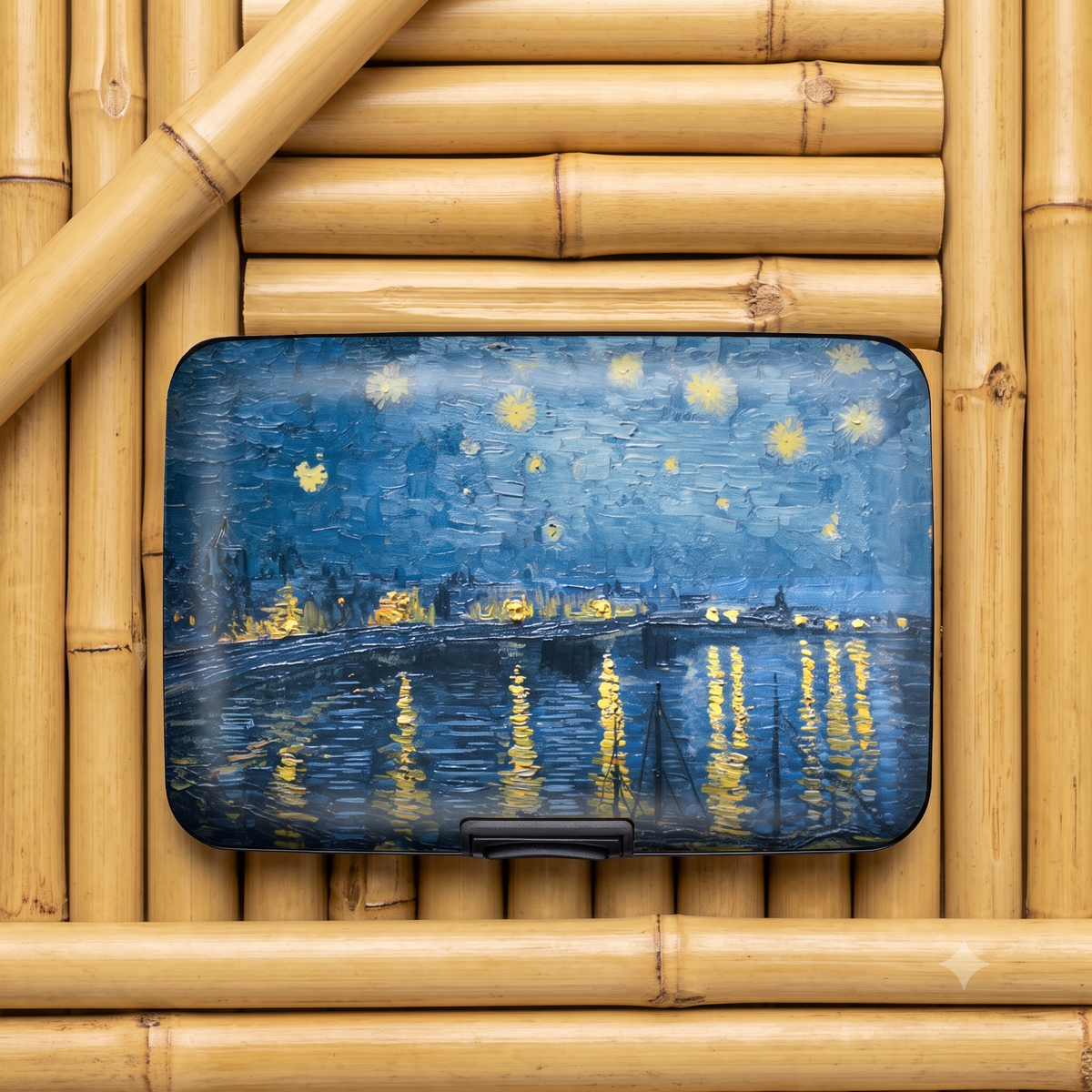 Van Gogh Starry Night Over the Rhône RFID armored wallet