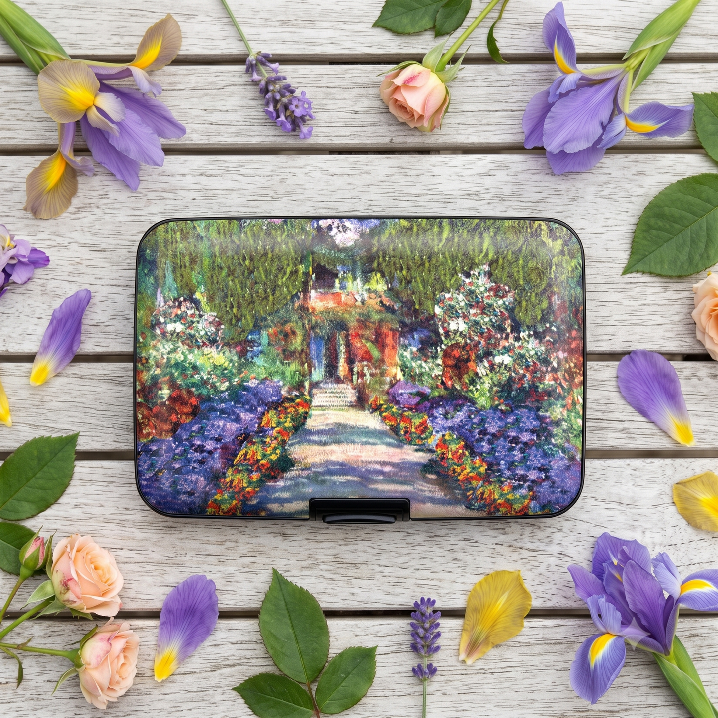 Monet garden at Giverny RFID armored wallet