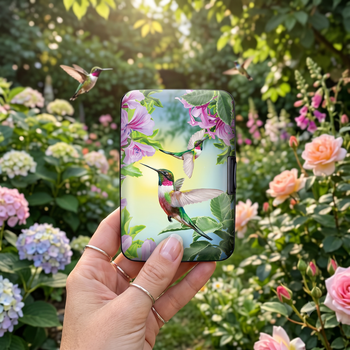 Hummingbird Purple RFID armored wallet