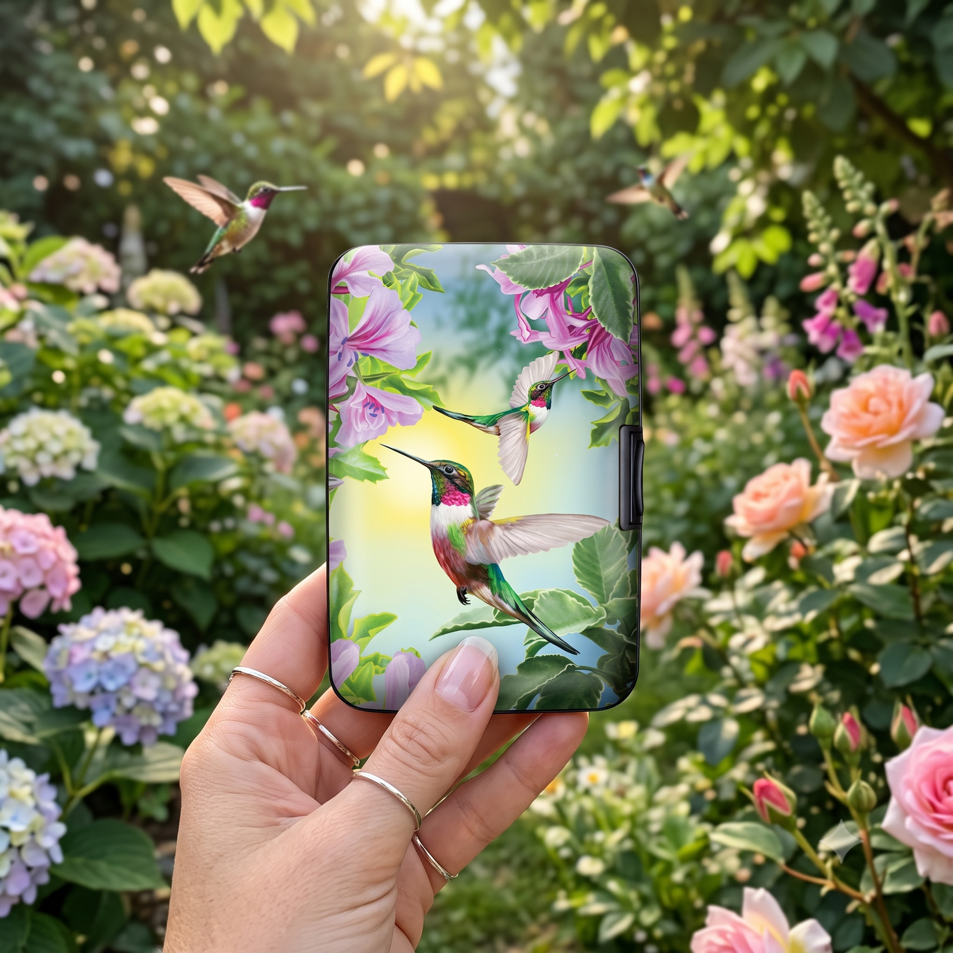 Hummingbird Purple RFID armored wallet