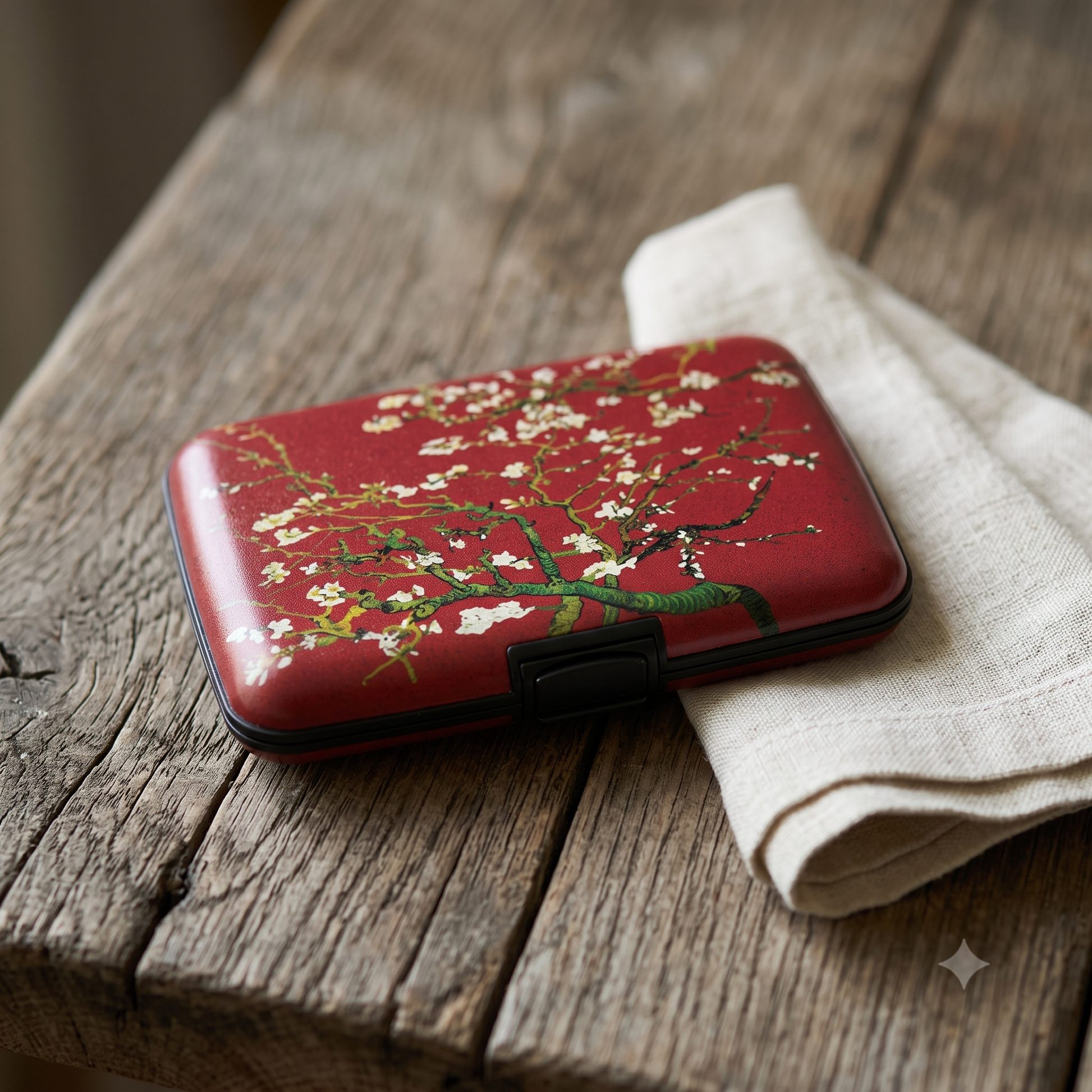 Van Gogh blossoms RFID armored wallet
