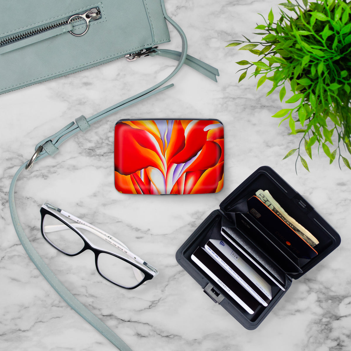 Georgia O'Keeffe Red Canna RFID Armored Wallet