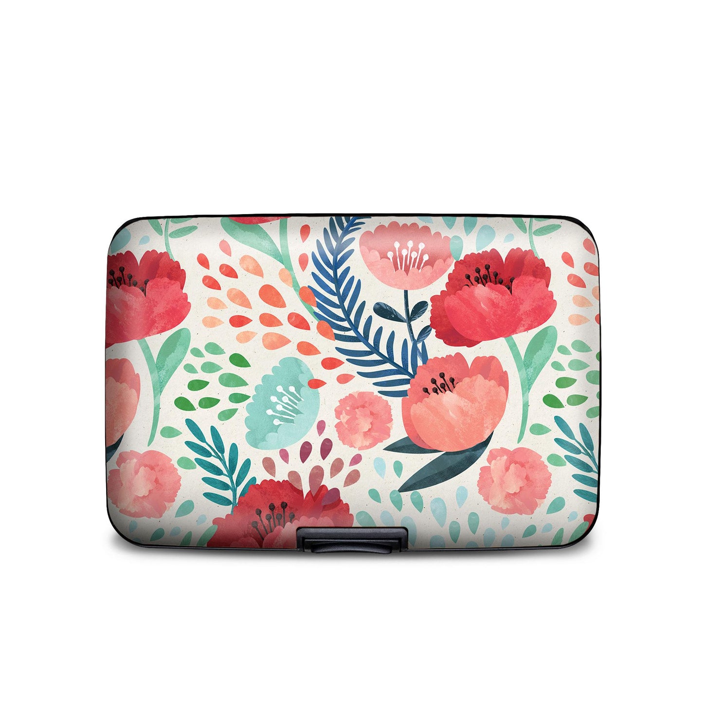 Painted Poppies RFID armored wallet