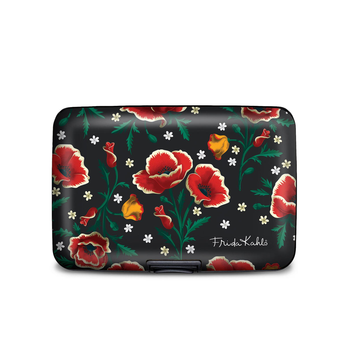 Frida Kahlo poppy floral RFID armored wallet