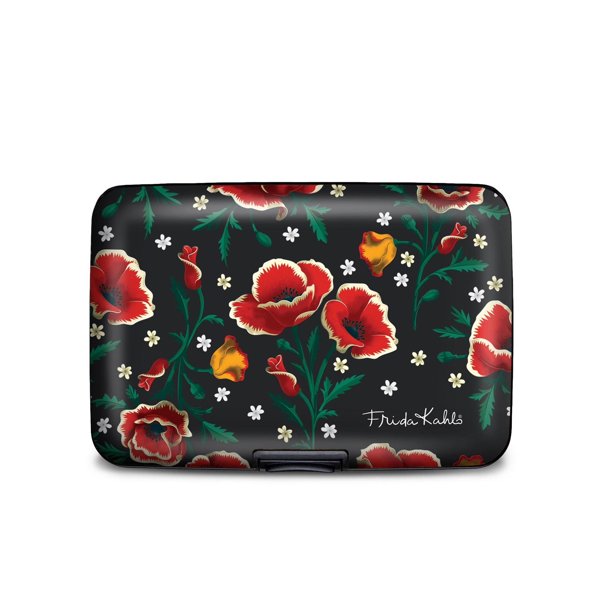 Frida Kahlo poppy floral RFID armored wallet
