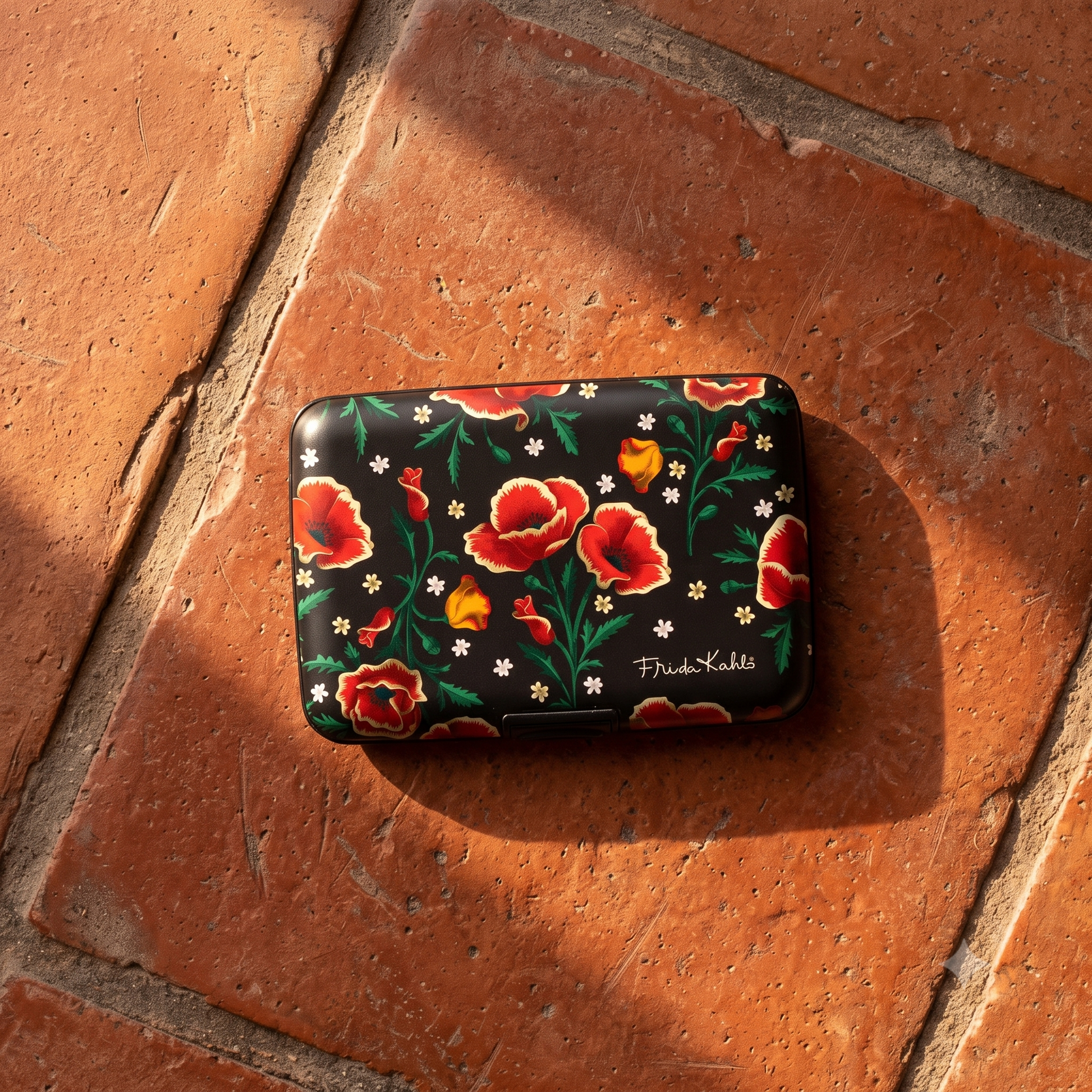 Frida Kahlo Poppies RFID armored wallet, additional view