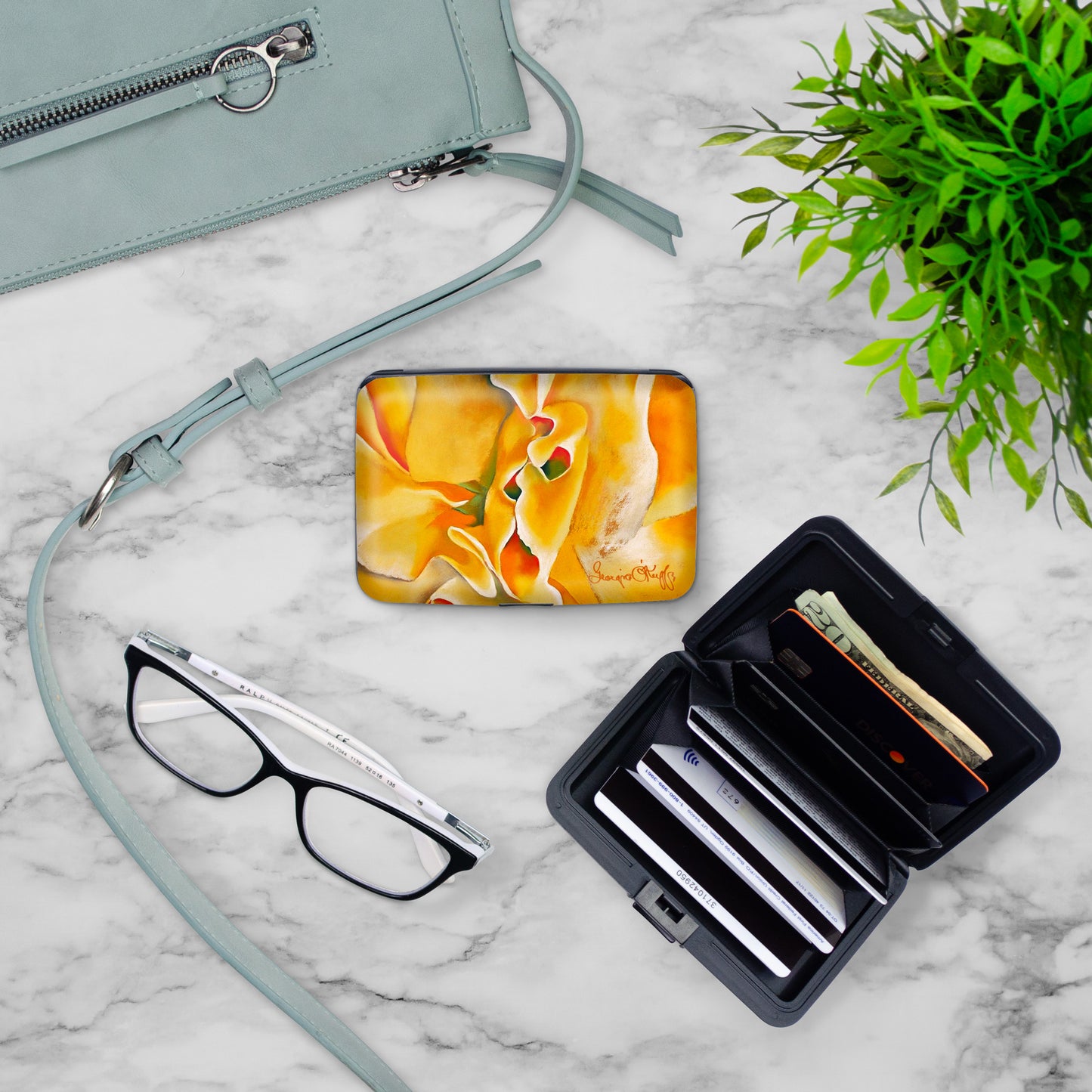 Georgia O'Keeffe Sweet Pea RFID Armored Wallet