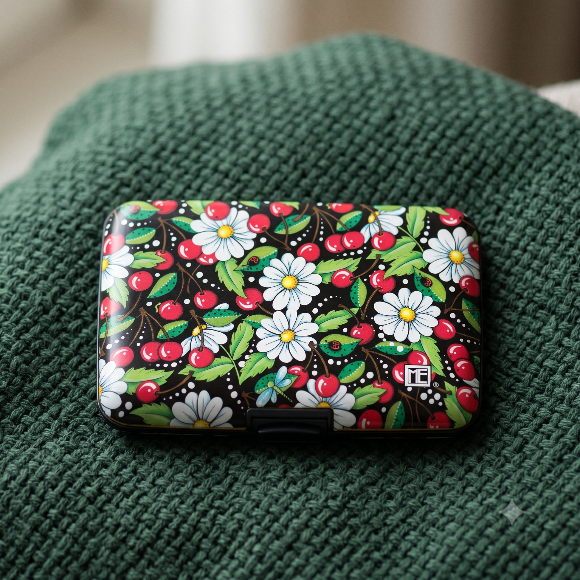 Mary Engelbreit Cherry Daisy RFID armored wallet, additional view