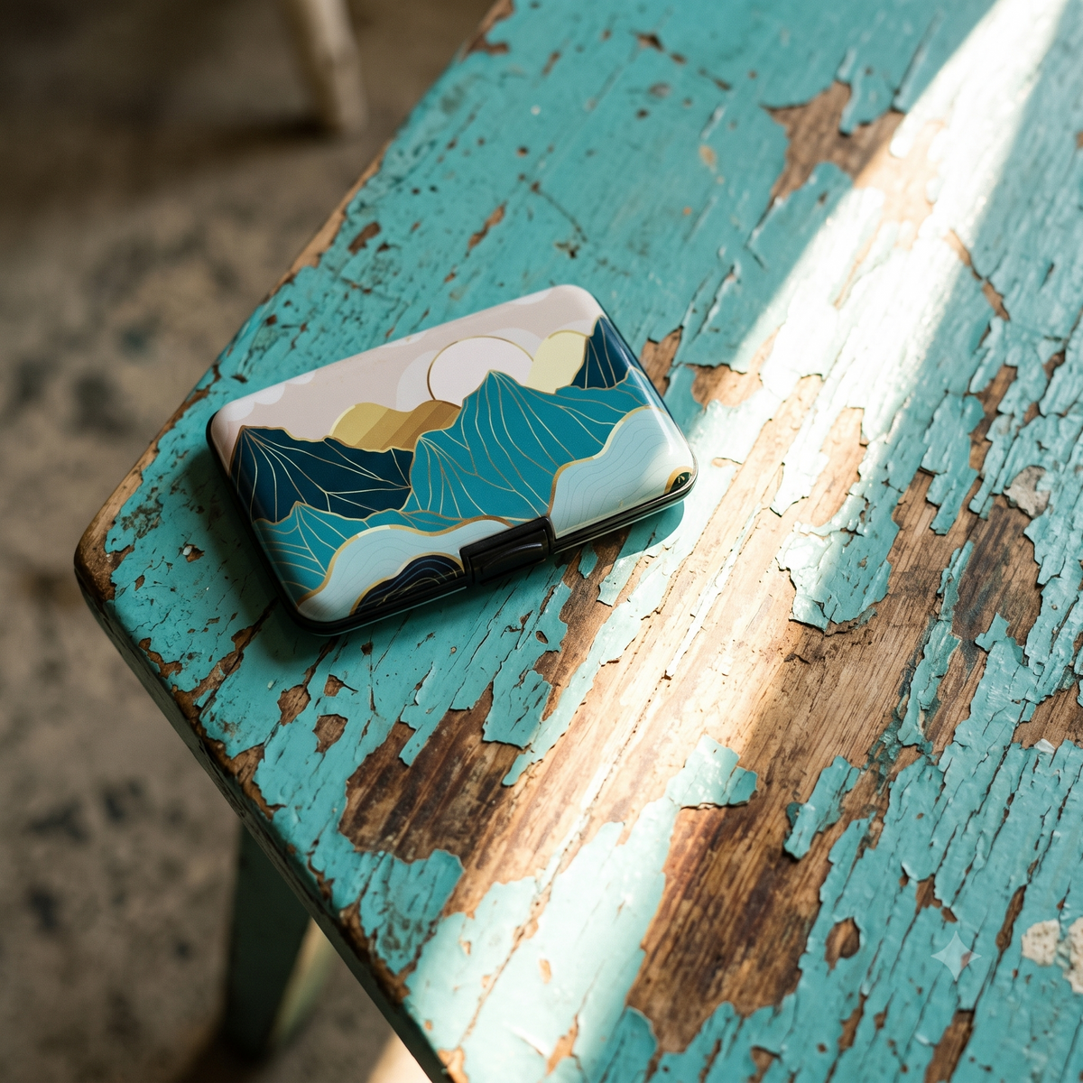 Enameled Wave RFID armored wallet, additional view