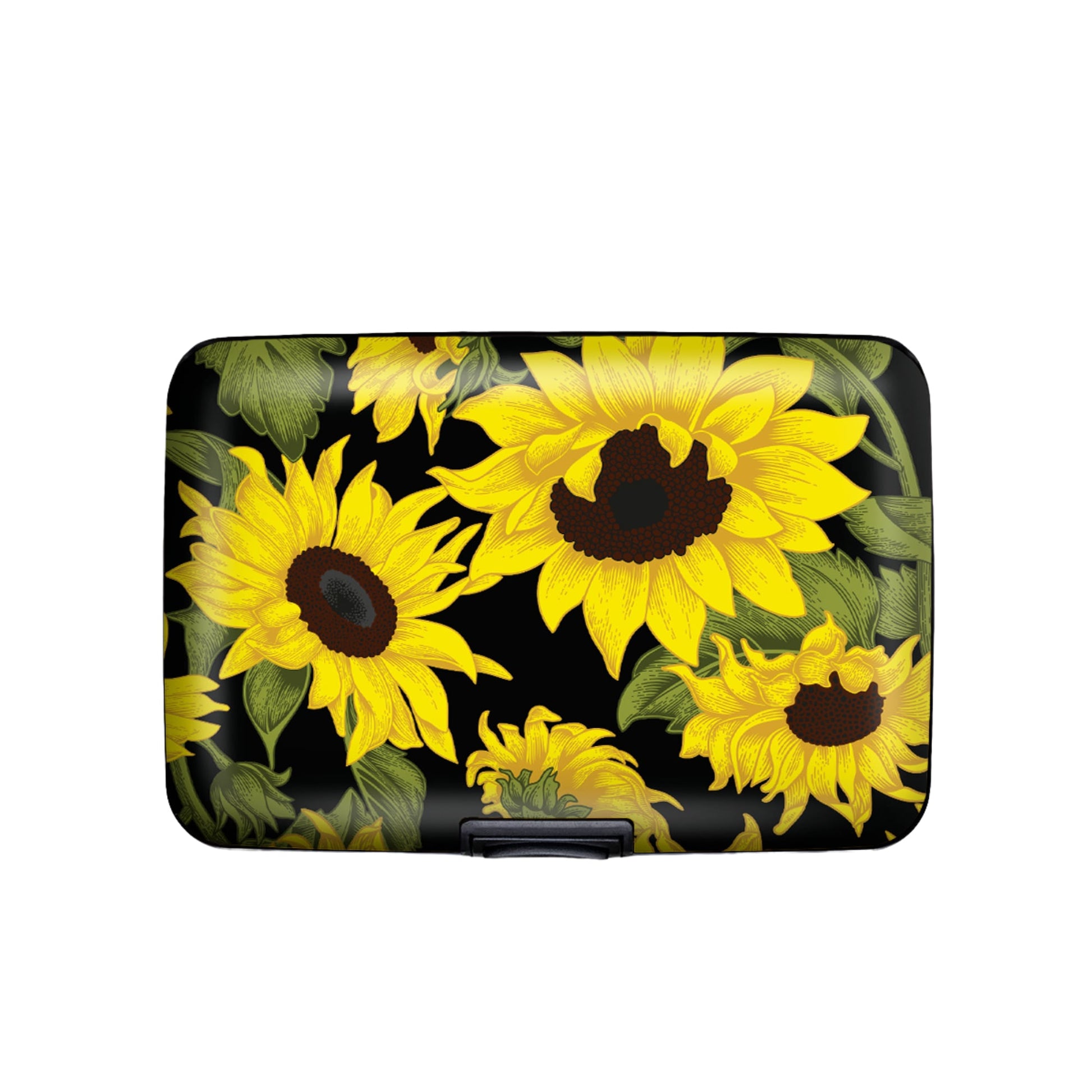 Sunflower on Black RFID armored wallet