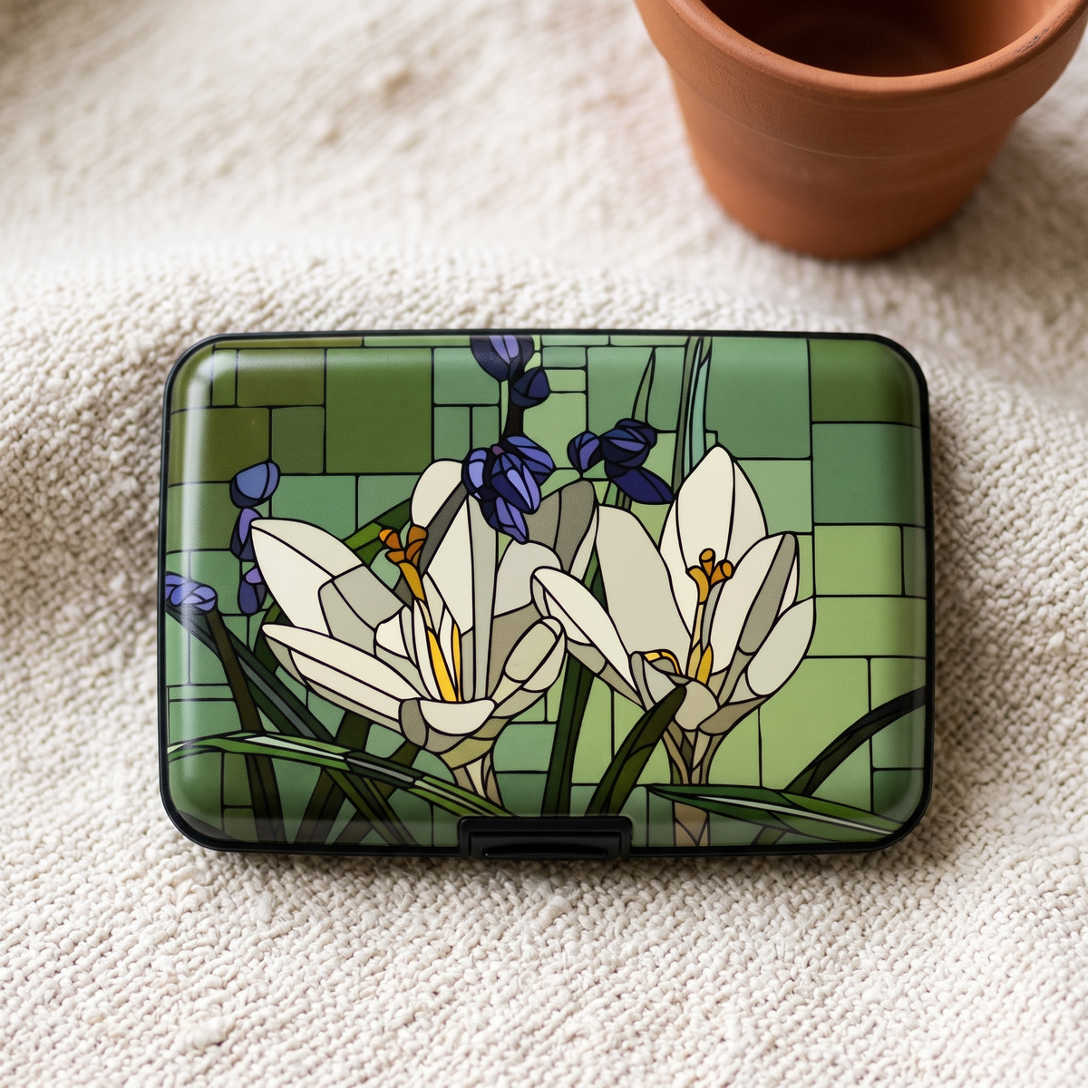 Art Glass Crocus RFID armored wallet, additional view