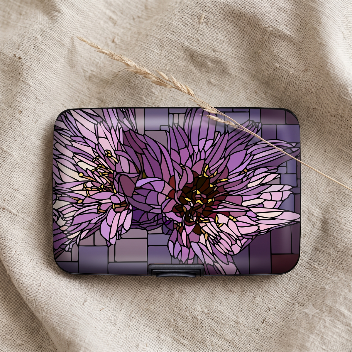 Art Glass Cupid's Dart RFID armored wallet, additional view