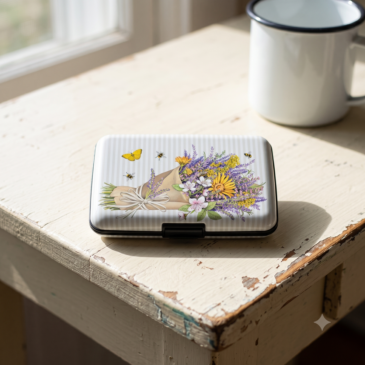 Mary Lake-Thompson Lavender Bouquet RFID armored wallet, additional view