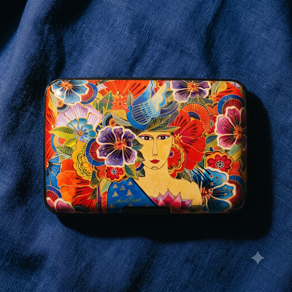 Laurel Burch Balinese Woman RFID armored wallet, additional view