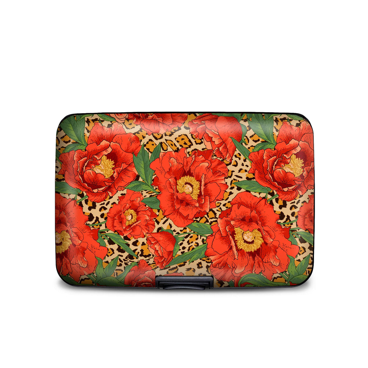 Floral Leopard Poppy RFID armored wallet