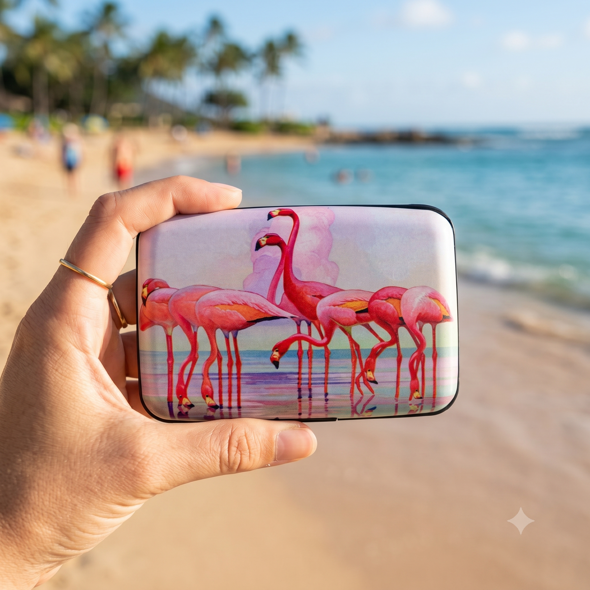 Flamingo RFID armored wallet, additional view