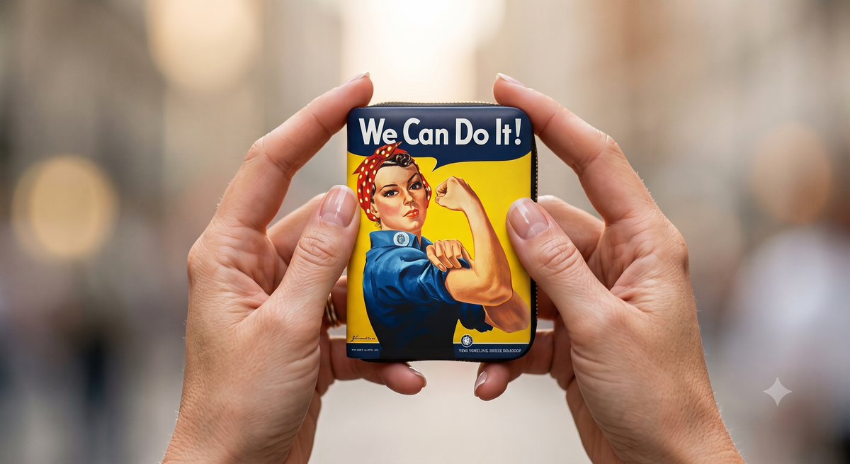 Rosie the Riveter RFID armored wallet