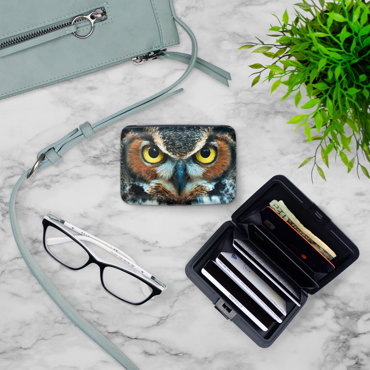 Great Horned Owl RFID Armored Wallet
