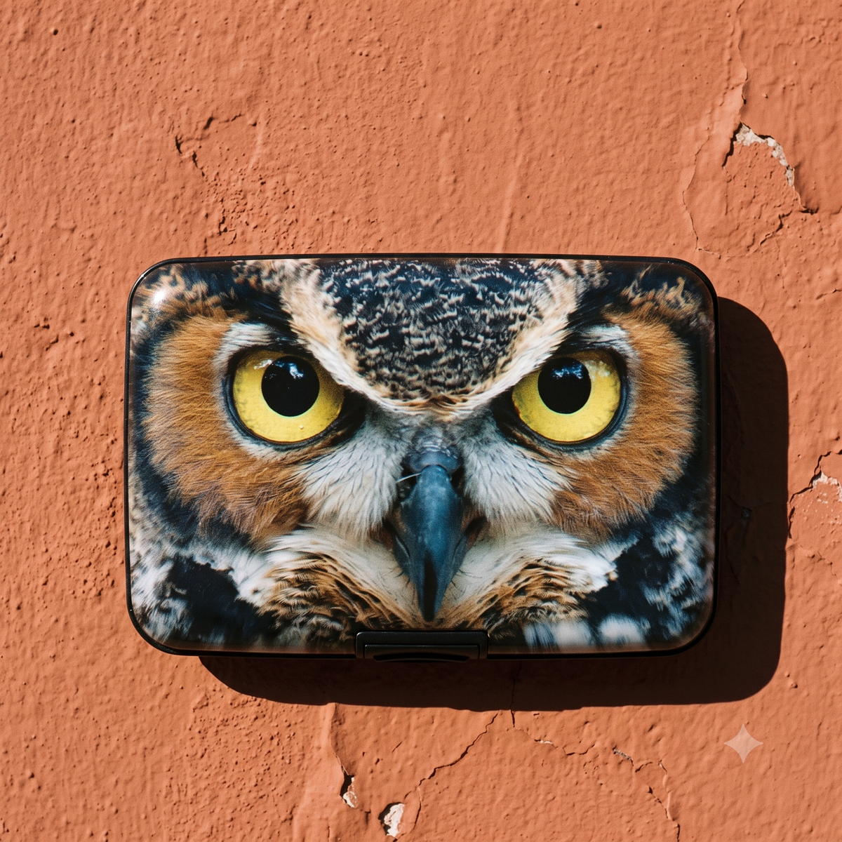 Great Horned Owl RFID armored wallet, additional view