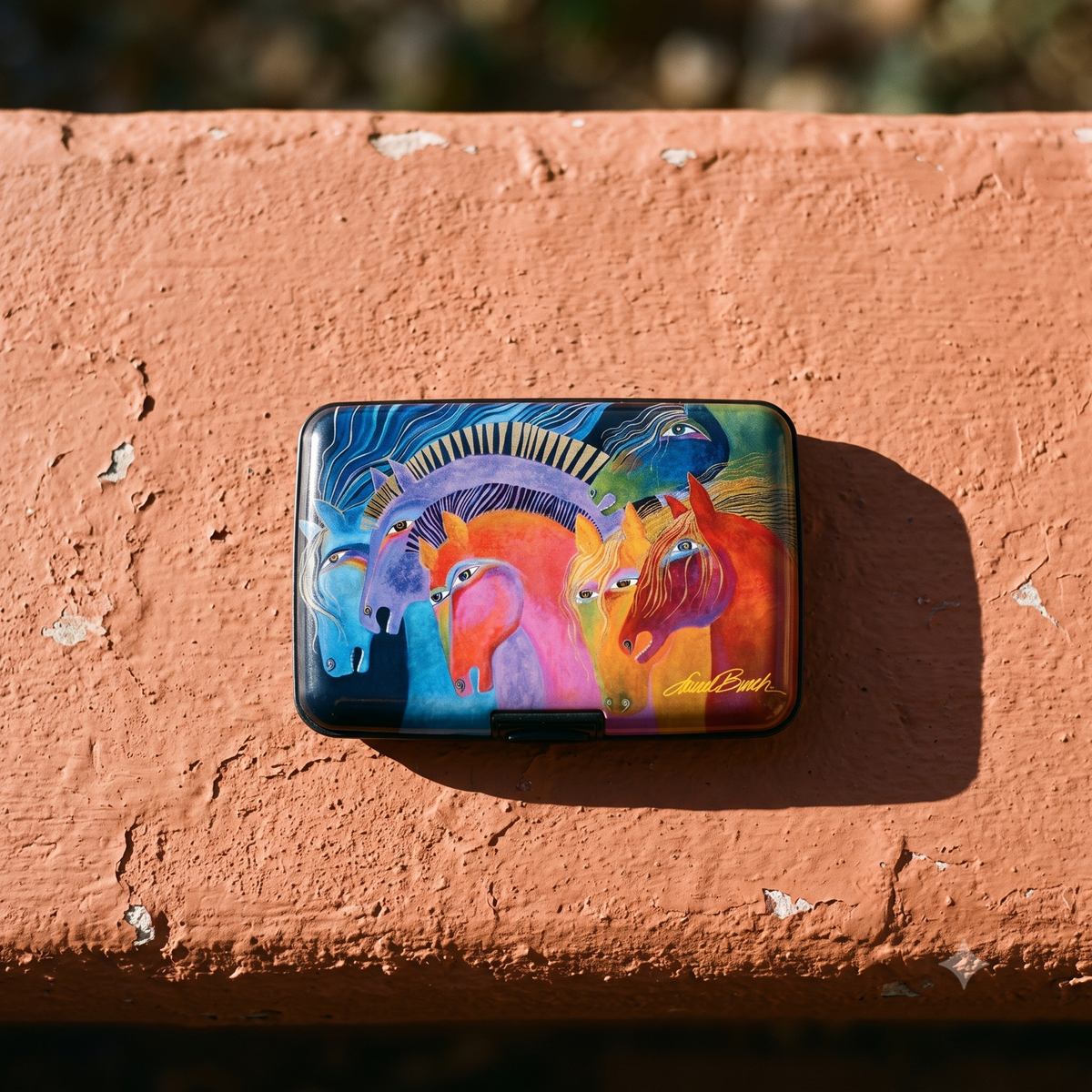 Laurel Burch Wild Horses of Fire RFID armored wallet, additional view