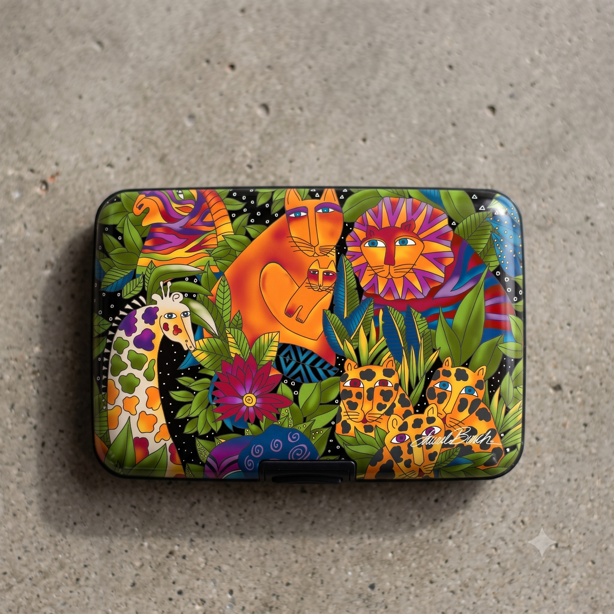 Laurel Burch Secret Jungle RFID armored wallet, additional view