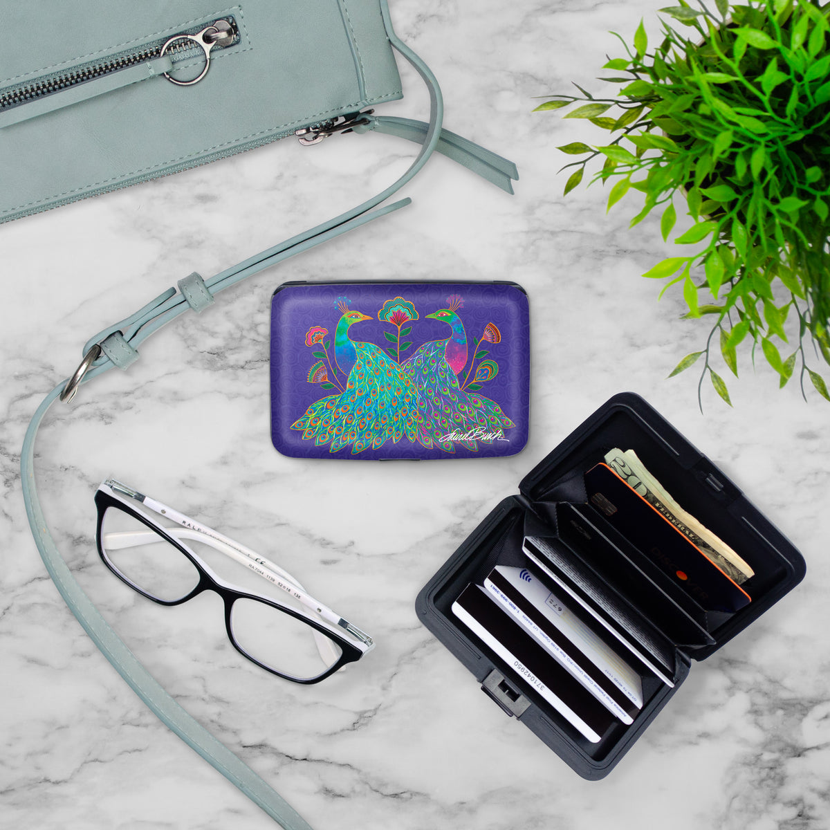 Laurel Burch Peacocks RFID Armored Wallet