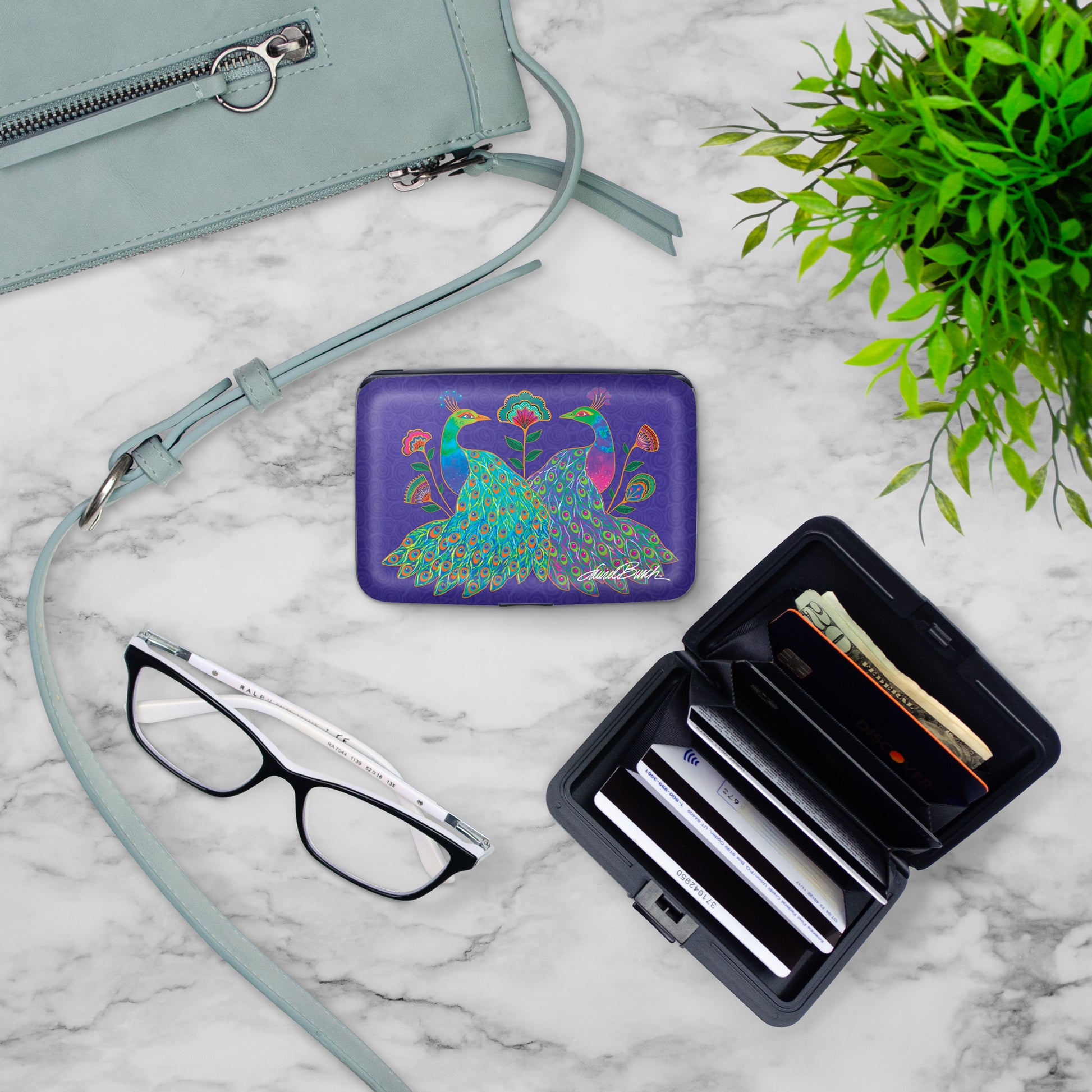 Laurel Burch Peacocks RFID Armored Wallet