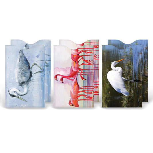 Coastal birds 6-pack armored card sleeves